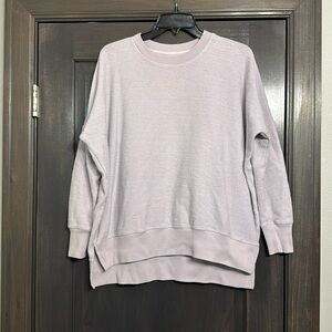 aerie Lavender Waffle-Knit Pullover Sweatshirt